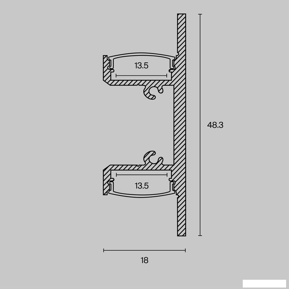Алюминиевый профиль Maytoni Led Strip ALM-1848-B-2M