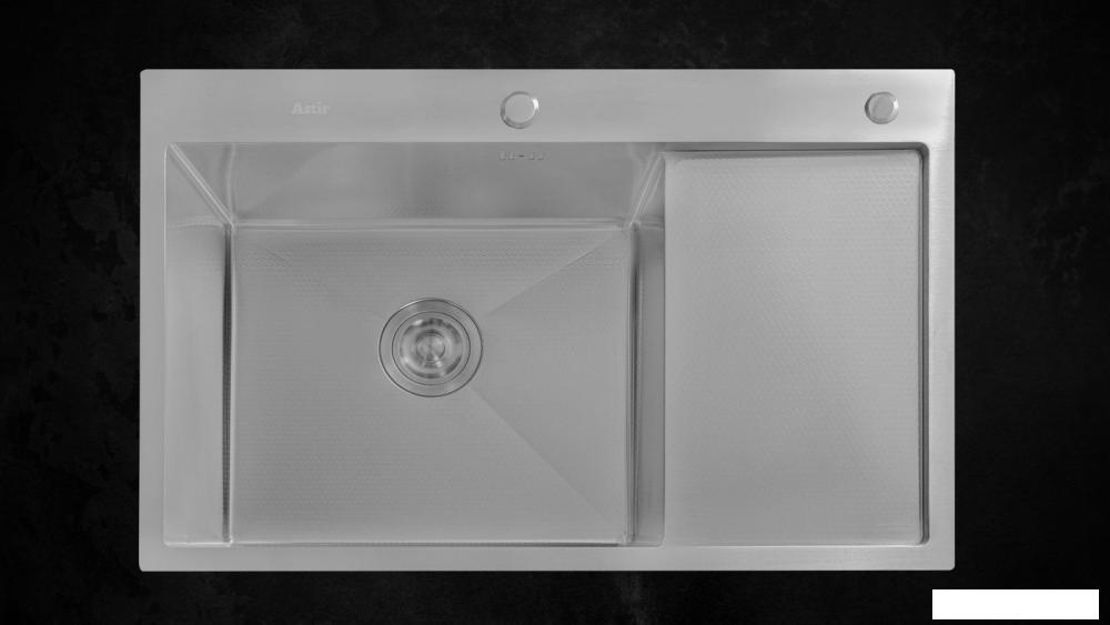 Кухонная мойка Astir Decor Satin C78x51L (с сифоном, дозатором и коландером)