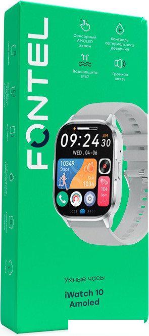 Фитнес-браслет Fontel iWatch 10 Amoled (серебристый)