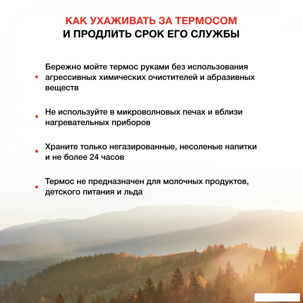 Термос StarWind 10-1000 1л (серебристый/красный)