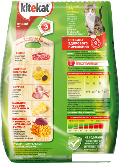Сухой корм для кошек Kitekat Мясной пир 15 кг