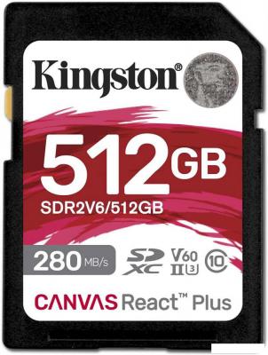 Карты памяти Kingston Canvas React Plus SDXC 512GB SDR2V6/512GB