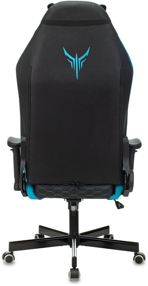 Игровое (геймерское) кресло Бюрократ Knight Neon (черный/голубой экокожа)