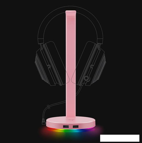 Подставка для наушников Razer Base Station V2 Chroma Quartz Pink
