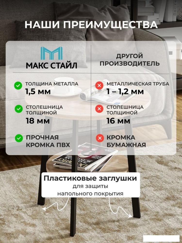Журнальный столик Макс Стайл СтЖ-525-4-2 (дуб)