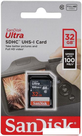 Карта памяти SanDisk Ultra SDHC SDSDUNR-032G-GN3IN 32GB