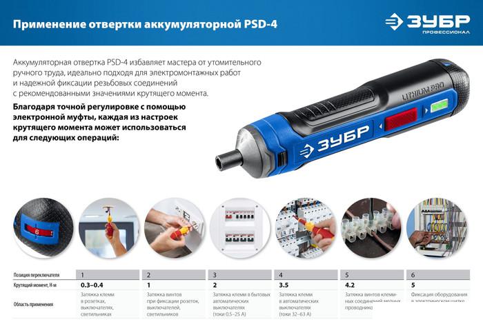 Электроотвертка Зубр Профессионал PSD-4S