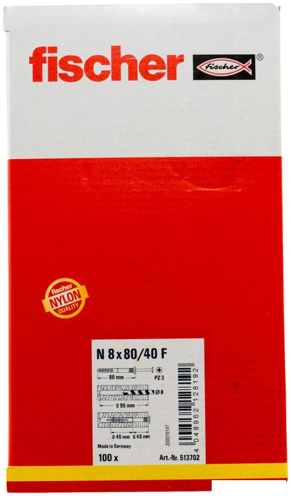 Дюбель-гвоздь Fischer N 8 x 80/40 F 513702 (100 шт)