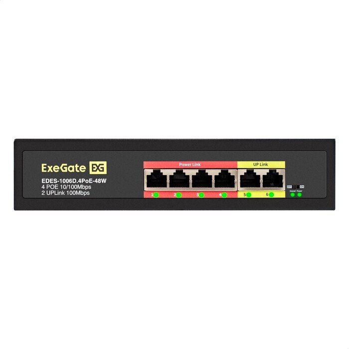 Неуправляемый коммутатор ExeGate EDES-1006D.4PoE-48W