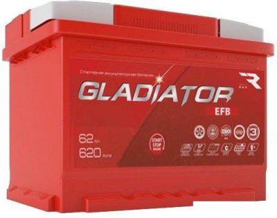 Автомобильный аккумулятор Gladiator EFB 62 R+ (62 А·ч)