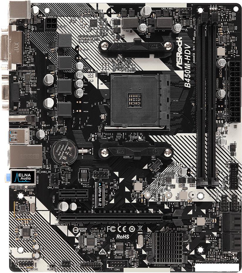 Материнская плата ASRock B450M-HDV R4.0