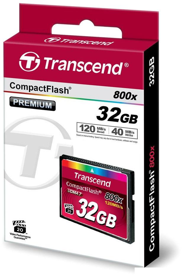 Карта памяти Transcend 800x CompactFlash Premium 32GB (TS32GCF800)