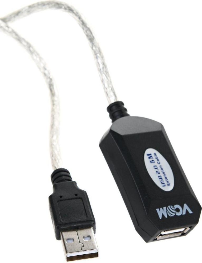 Удлинитель VCOM VUS7049-5M USB Type-A - USB Type-A (5 м, черный)