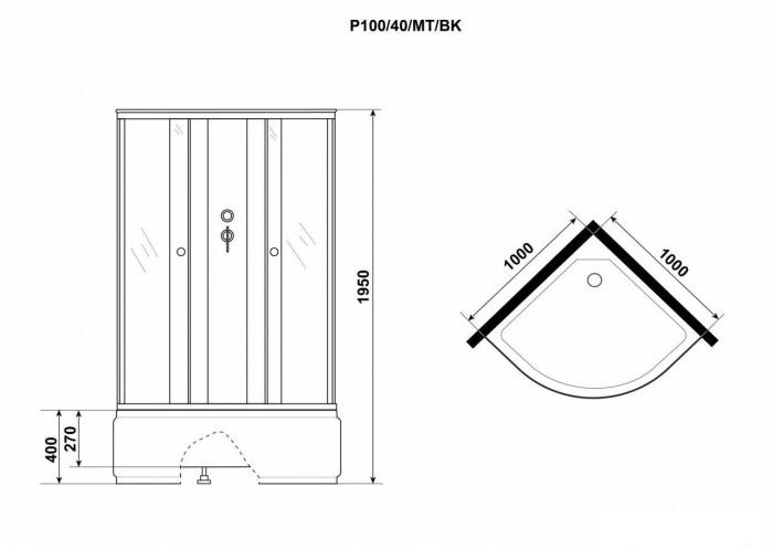 Душевая кабина Niagara Promo P100/40/MT/BK 100x100x195