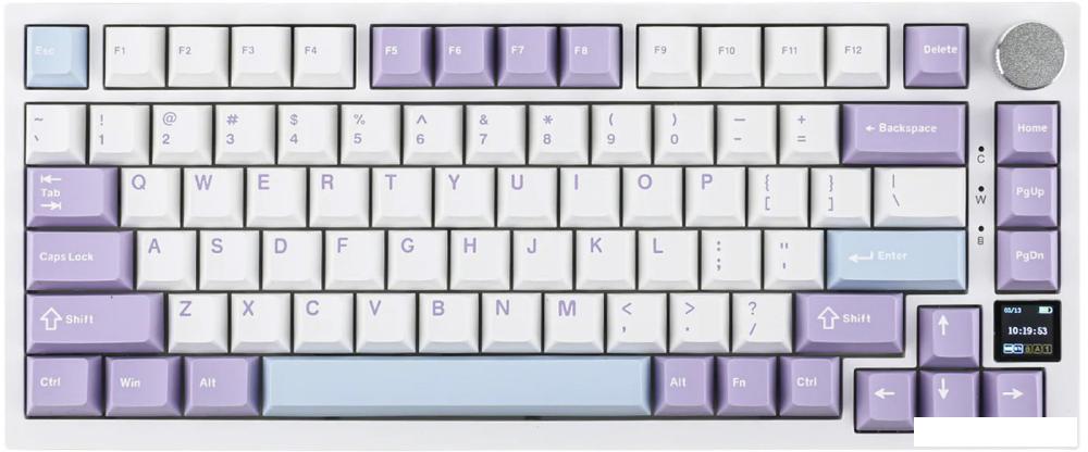 Клавиатура Ajazz AK820 Pro (белый/фиолетовый, Ajazz Gift)