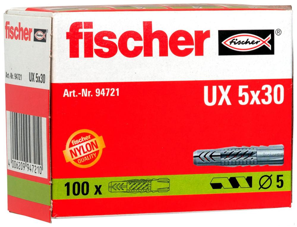 Дюбель универсальный Fischer UX 5x30 94721 (100 шт)