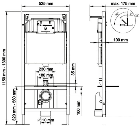 Инсталляция для унитаза Berges Wasserhaus Novum 525 040000