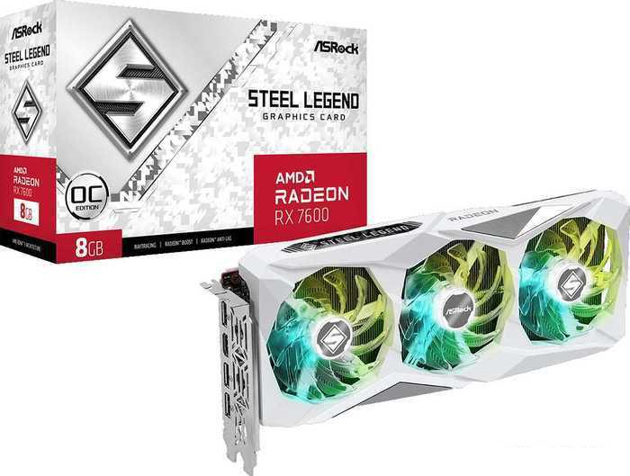 Видеокарта ASRock Radeon RX 7600 Steel Legend 8GB OC RX7600 SL 8GO