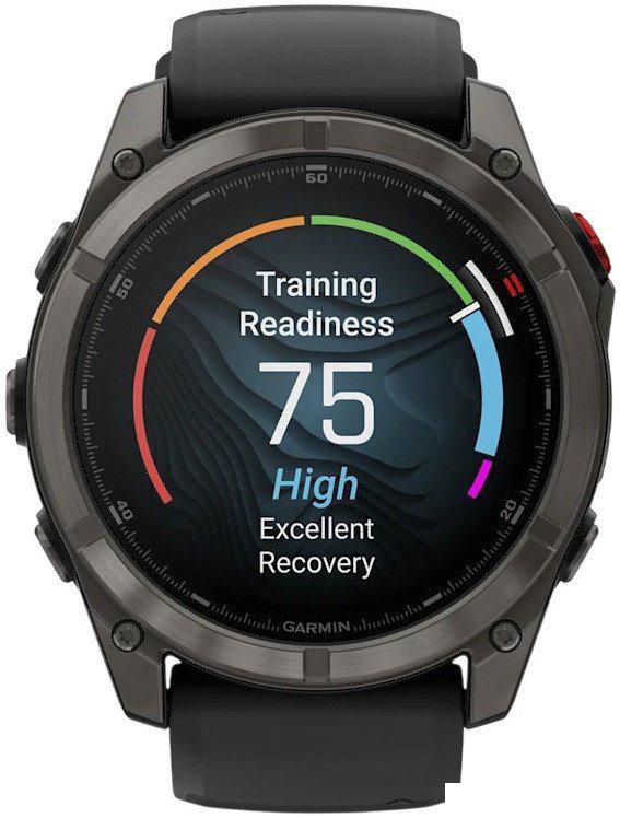 Умные часы Garmin Fenix 8 Pro 51 мм (серый, черный силиконовый ремешок)