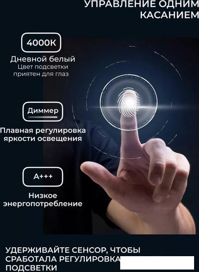 Зеркало eMZe Led с подсветкой и УФ-окантовкой 50x100 LED.UV.ARC.50.100.AUR (золото)