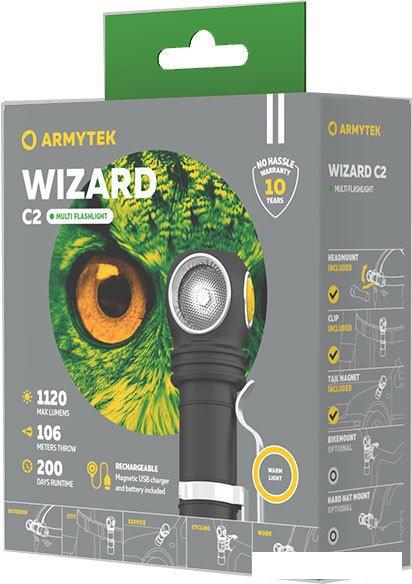 Фонарь Armytek Wizard C2 Magnet USB (теплый)