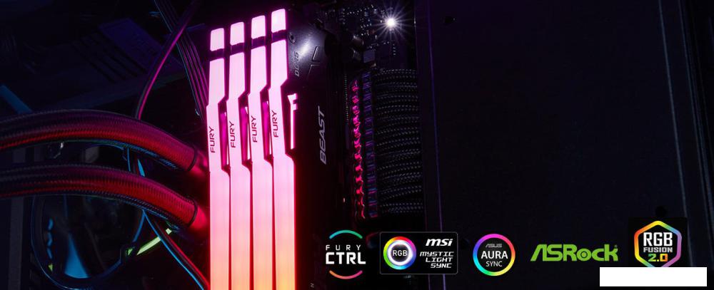 Оперативная память Kingston FURY Beast RGB 32ГБ DDR5 5600 МГц KF556C36BBE2A-32