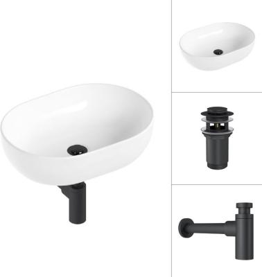 Умывальник Lauter 21836A + клапан 21190B + сифон 21635B (черный матовый)