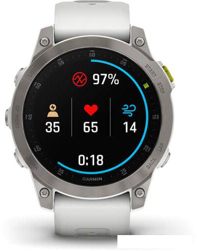 Умные часы Garmin Epix Sapphire Gen 2 (серебристый титан/белый)