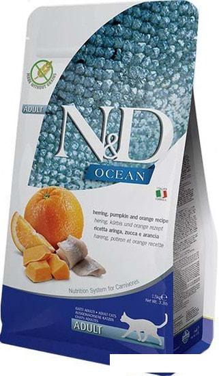 Сухой корм для кошек Farmina N&amp;D Grain Free Ocean Pumpkin Herring &amp; Orange (Сельдь с морской тыквой и апельсином) 5 кг