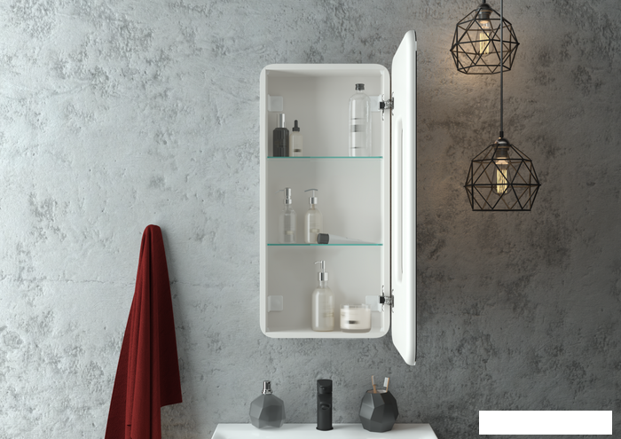 Континент Шкаф с зеркалом Elliott Led 40х80 (правый)
