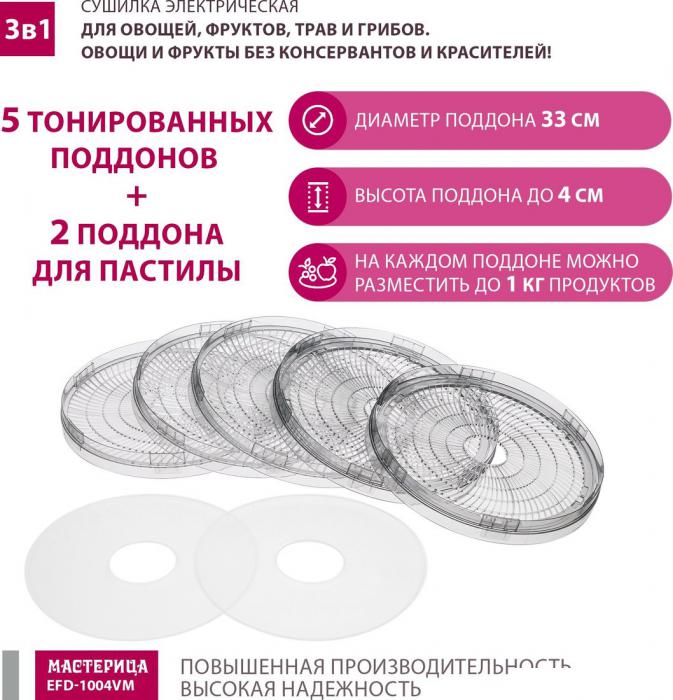 Сушилка для овощей и фруктов Мастерица EFD-1004VM