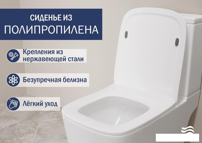 Унитаз напольный Lauter W09 S-TRAP с полипропиленовым сиденьем и микролифтом 21900003 (вертикальный выпуск)