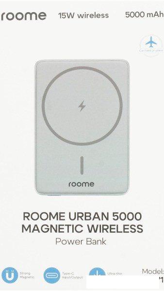 Внешний аккумулятор Roome Urban W71 5000mAh Magnetic Wireless (серый)