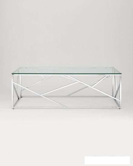 Журнальный столик Stool Group Арт Деко 120x60 ECT-015 (прозрачное стекло/сталь серебристый)