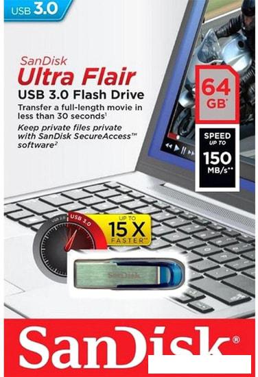 USB Flash SanDisk Cruzer Ultra Flair CZ73 64GB SDCZ73-064G-G46B