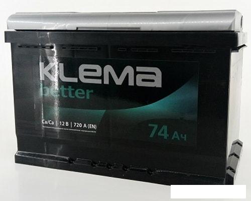 Автомобильный аккумулятор Klema Better 6СТ-74А(0) (74 А·ч)