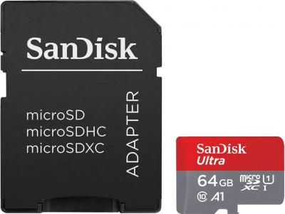Карта памяти SanDisk Ultra microSDXC SDSQUAB-064G-GN6MA 64GB (с адаптером)