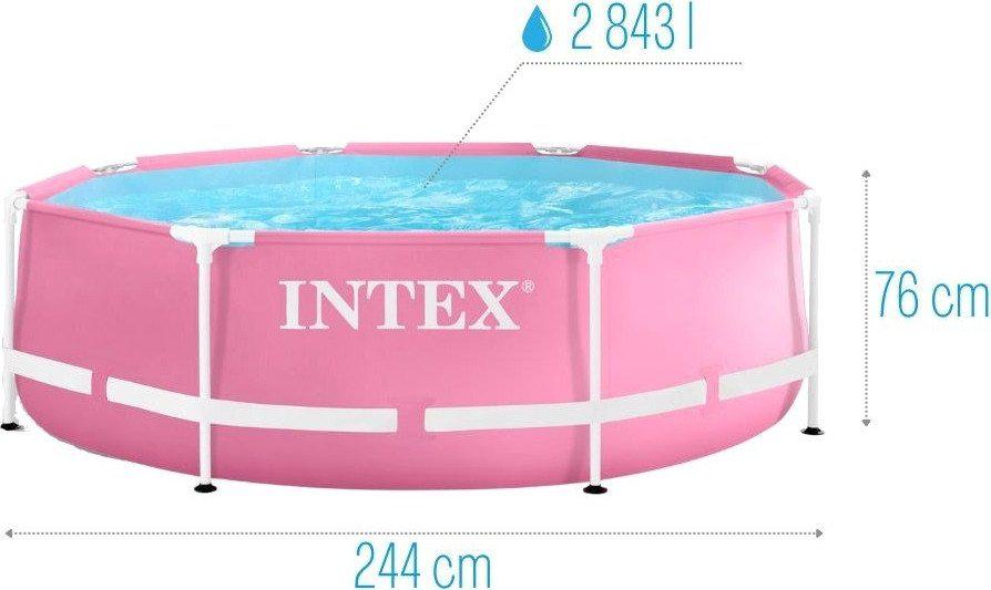 Бассейны Intex Pink Metal Frame 28290 (244х76 см)