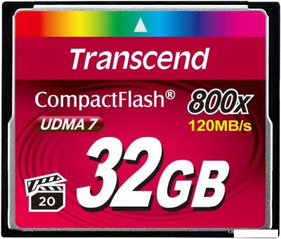 Карты памяти Transcend 800x CompactFlash Premium 32GB (TS32GCF800)