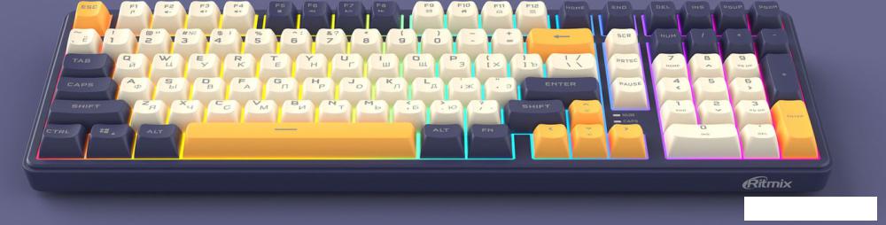 Клавиатура Ritmix RKB-602BL (синий/бежевый)