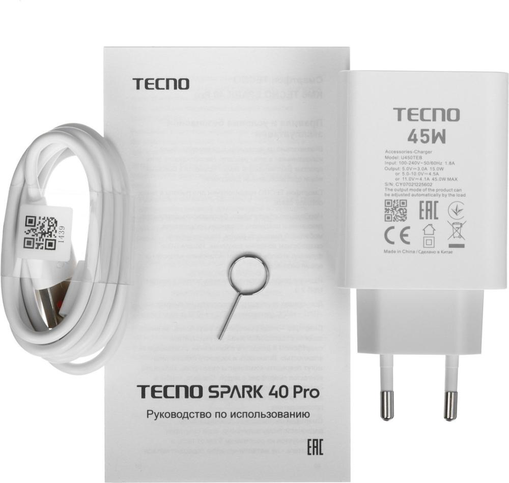 Телефон Tecno Spark 40 Pro 8GB/256GB (лунный титановый)