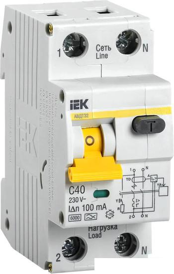 Дифференциальный автомат IEK АВДТ 32 C40 100мА MAD22-5-040-C-100