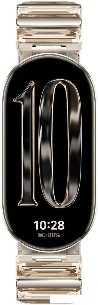 Фитнес-браслет Xiaomi Smart Band 10 (искрящееся золото, с золотистым металлическим браслетом, международная версия)