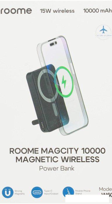 Внешний аккумулятор Roome MagCity W60 10000mAh Magnetic Wireless (черный)