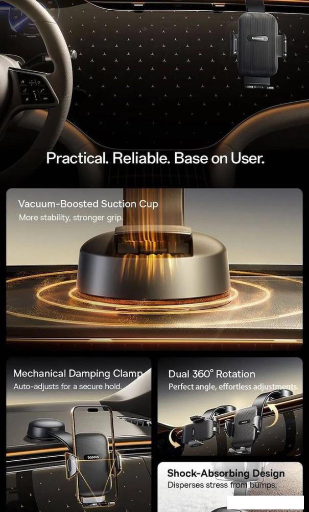Держатель для смартфона Baseus PrimeTrip C03 Air Clamping Car Mount C0013C01