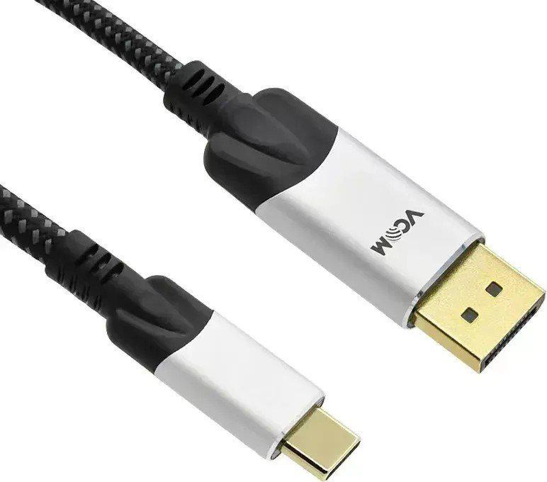 Кабель VCOM CU422MCV-1.8M USB Type-C - DisplayPort (1.8 м, черный/серый)