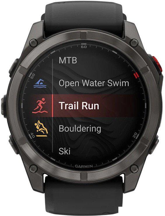 Умные часы Garmin Fenix 8 Pro 51 мм (серый, черный силиконовый ремешок)