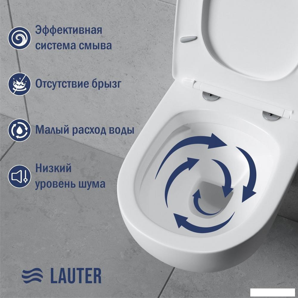 Унитаз подвесной Lauter Sulzdorf + GROHE Rapid SL 39504000 + панель GROHE 37131000 (белый с микролифтом)
