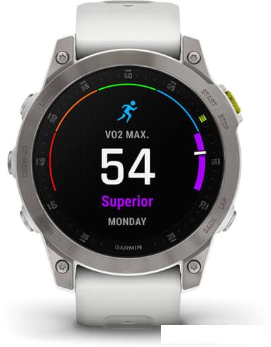 Умные часы Garmin Epix Sapphire Gen 2 (серебристый титан/белый)