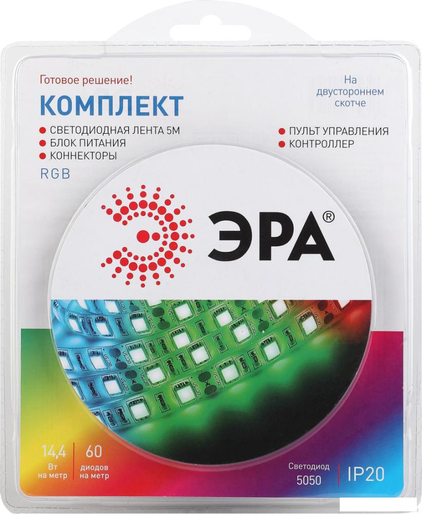 Светодиодная лента ЭРА 5050kit-14,4-60-12-IP20-RGB-5m Б0043067